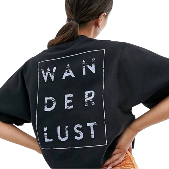 Adidas Cropped Wanderlust Thick Short Sleeve Black Shirt Sz Small Side Pocket - Picture 13 of 13